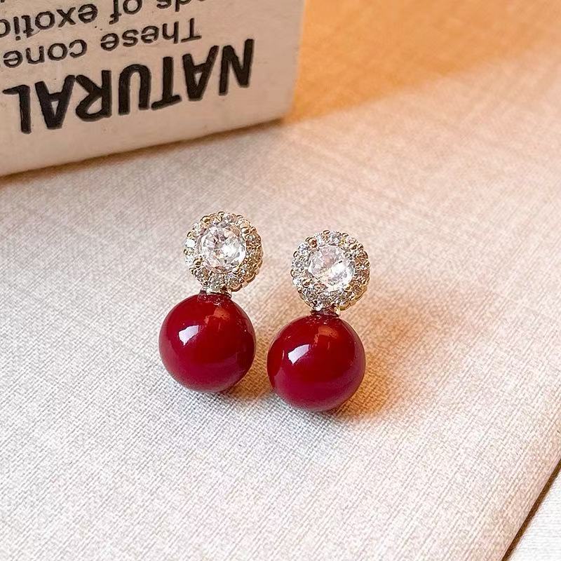 Vintage Luxe Anke La Red 925 Silver Earrings Zircon Studs Minimalist Elegant Fashion Jewelry For Women