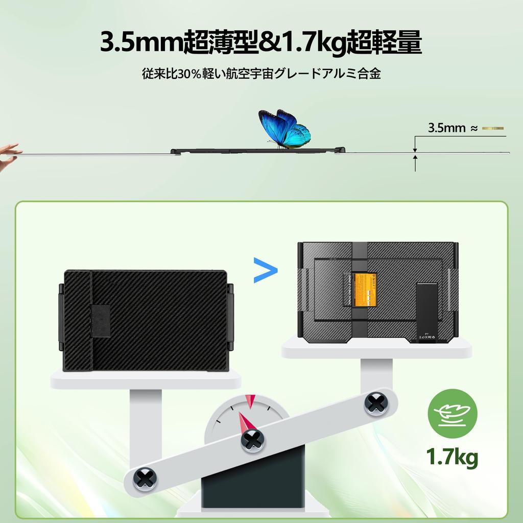 Laptomo P7 Triple FHD 1080P IPS Dual Monitor for Mobile Portable Plug and Compatible with and Inch PCs Monitor, 15.6-inch Laptops, Monitor,