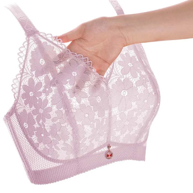 Купить Большой размер без стального кольца, тонкий бюстгальтер с полной ...