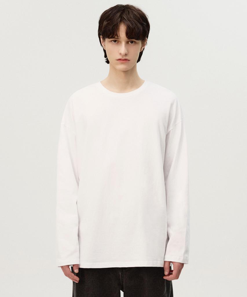 TOPBOY [2Pack] Crew Neck Oversized Long Sleeve T-Shirt 2 Colors