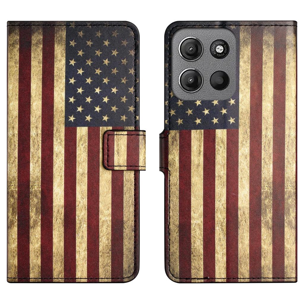 Pro Motorola Moto G86 5G/G86 Power 5G Pouzdro Vzorový Potisk PU Kůže Peněženka Kryt na Telefon