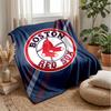 Boston Red Sox Flannel Fleece Blanket Cozy Warm Throw Blanket For Couch Bed Travel All Season Use