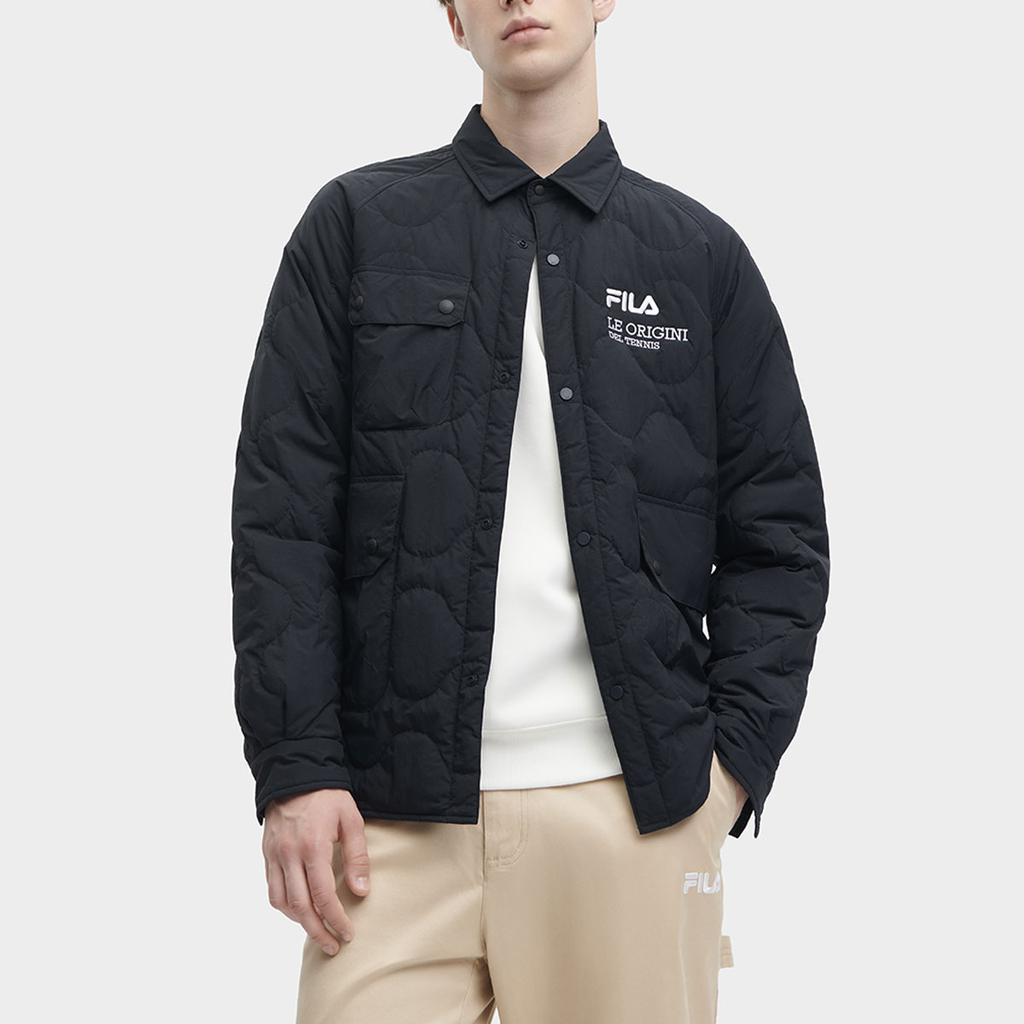 Fila Letter Logo Print Polo Casual Cotton Jacket Men Jackets Legendary-Blue F11M349910F-NV