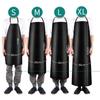Waterproof PVC Anti-fouling Leather Butcher Chef Apron Cooking Kitchen Work Clothes Apron