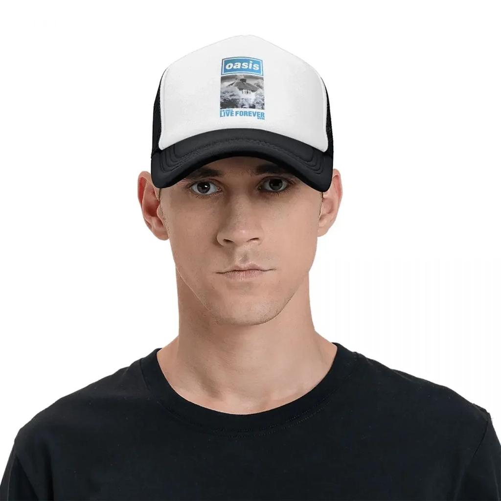 O-Oasis American Heavy Metal Trucker Cap Men Women Hip-Hop Dad Hat Sun Hats Fishing Hat Breathable Mesh Baseball Cap Summer