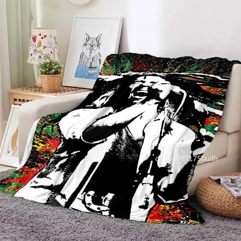 

Bob Marley Album Blanket Reggae Music Jamaican Style Soft Flannel Blanket Portable Home Travel Sofa Blanket 80x120cm
