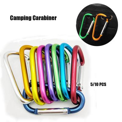 5/10pcs New Safety Equipment Climbing Buckles Camping Hiking Hook Buckle Keychain Alloy Carabiner