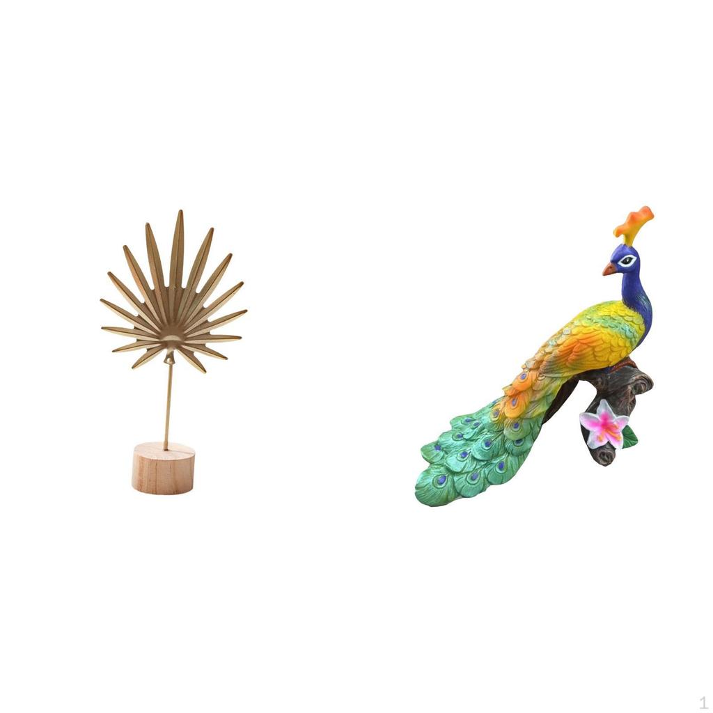 Nordic Abstract Metal Shaped Sculpture And Peacock Figurine Creative Ornament for Table Party Home
