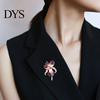 3D Floral Pin Brooch Three-Dimensional Iris Flower Design Lightweight Alloy with Cubic Zirconia Golden-Plated Edging Suit Coat Dress Scarf Sweater