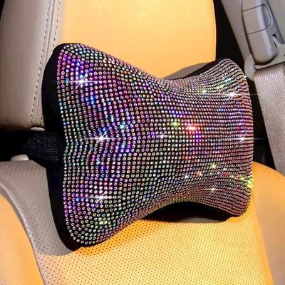 Diamantový křišťálový polštář na krk opěrka hlavy do auta Polštář z paměťové pěny Autosedačka na krk Polštář s prodyšným a krčním krkem