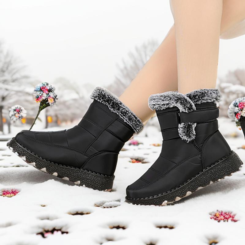 

35–44 новые зимние сапоги высокого качества, короткие плюшевые женские сапоги, обувь для мам, непромокаемые ботильоны, женские непромокаемые теплые меховые сапоги 35 чёрный