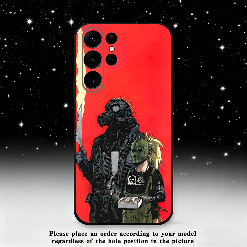 Anime D-Dorohedoro Retro Phone Case For Samsung S25,S24 Ultra,S20,S30 plus,S22 plus,S23,S30 Ultra 5G Silicone Black Shell