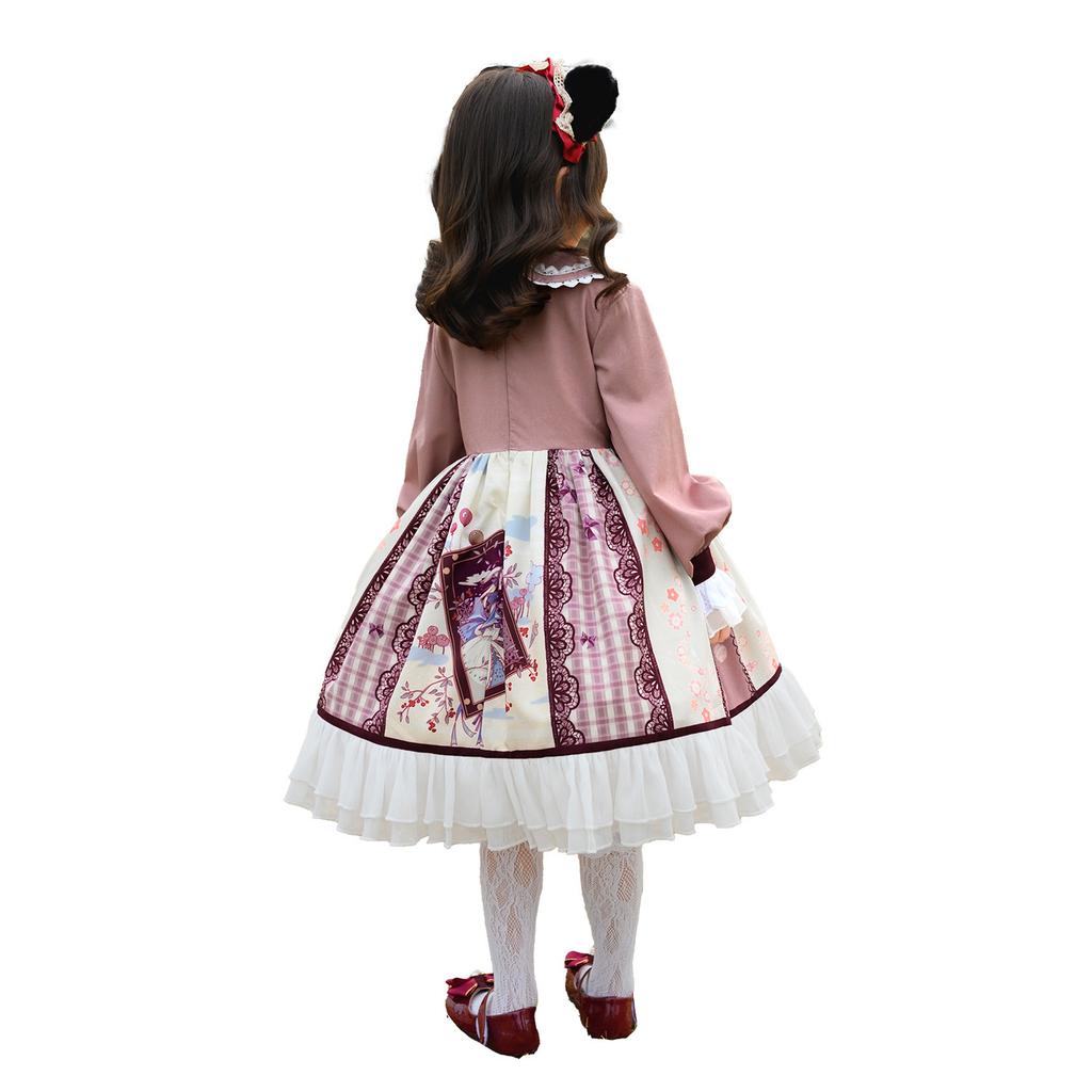 Children's Lolita Children's Long-sleeved Princess Dress Spring and Summer Full Dress Lolita Girls' Performance Dress