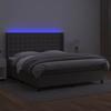 VidaXL Slat Bed Base with Mattress and LED, Upholstered Bed, Double Bed, Adult Bed for Interior Bedroom, 3139401