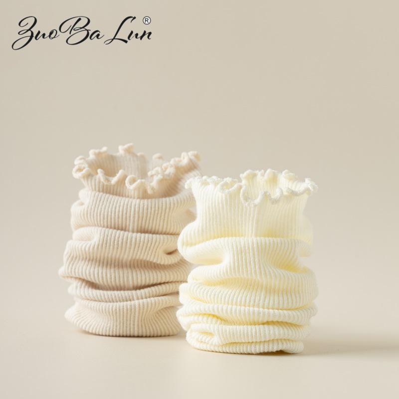 Barron Bubble Summer Cotton Lace Mid-Calf Socks with Wood Ear Edge - Japanese Sweet Style