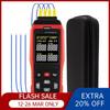 4-Channel K-Type Thermocouple Thermometer, -328 to 2502°F HVAC Thermometer with Color Dual Display, USB Data Export