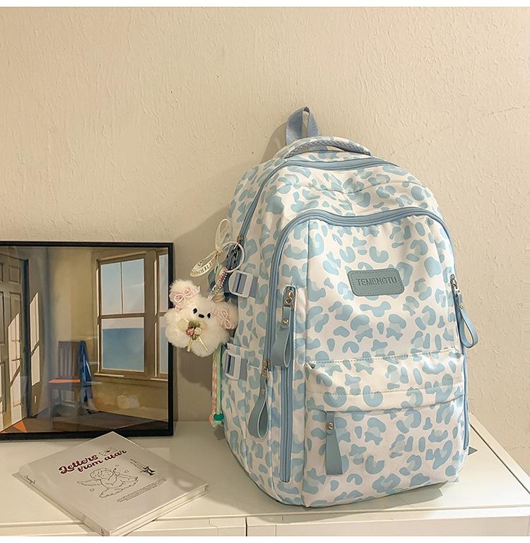 Zaino Scuola Zaino per Studente Liceo Università Zaino da Donna 1011 Nuova Moda Stampa Leopardo Grande Capacità Zaino di Tendenza Versatile Zaino da Viaggio