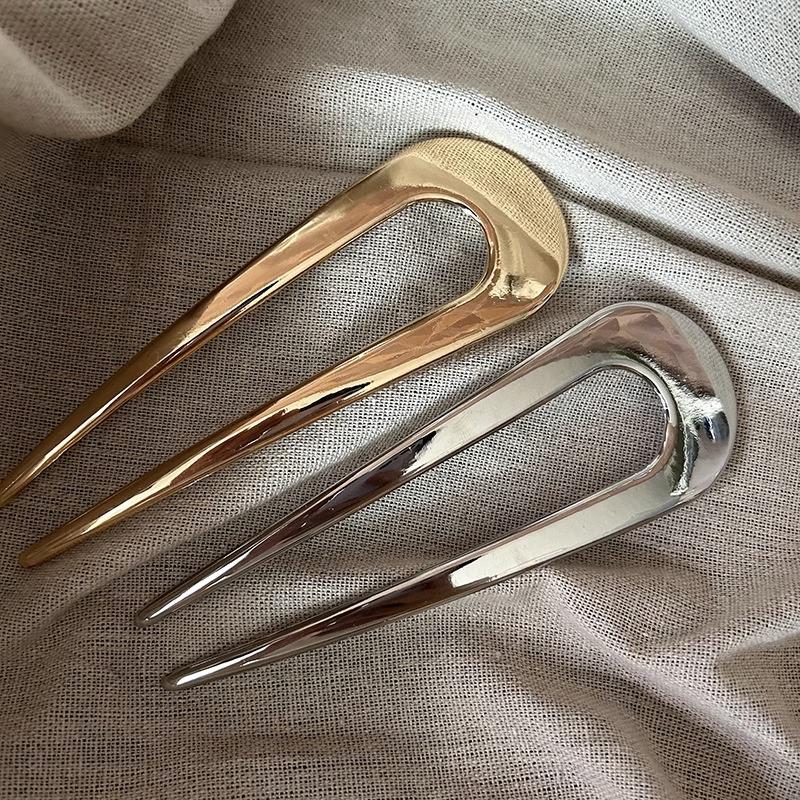 Elegant U-shaped Metal Hanfu Hairpin for Buns