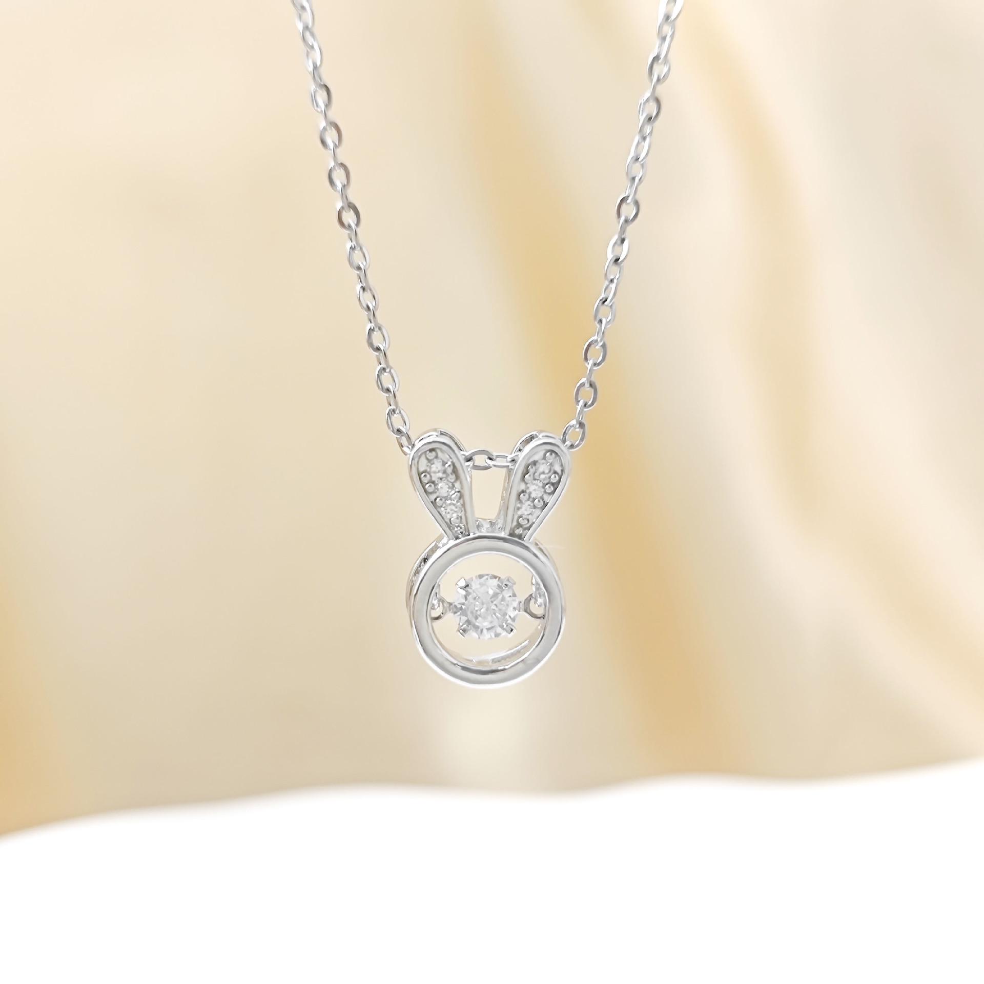 Smart Rabbit Titanium Steel Necklace - Luxury Niche Design Clavicle Chain, High-End Feel Accessories.