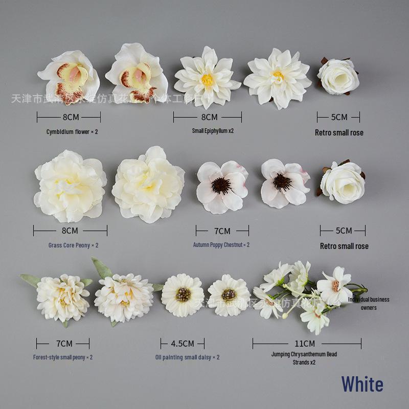 

Набор заколок и украшений с шелковыми цветами: Выпускная шапочка, Соломенная шляпа, Сумка, Цветок для обуви, Наклейка, Реквизит для DIY. белый