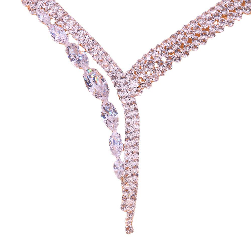 Elegant Bridal Jewelry Set: Luxury Necklace & Simple Earrings for Women