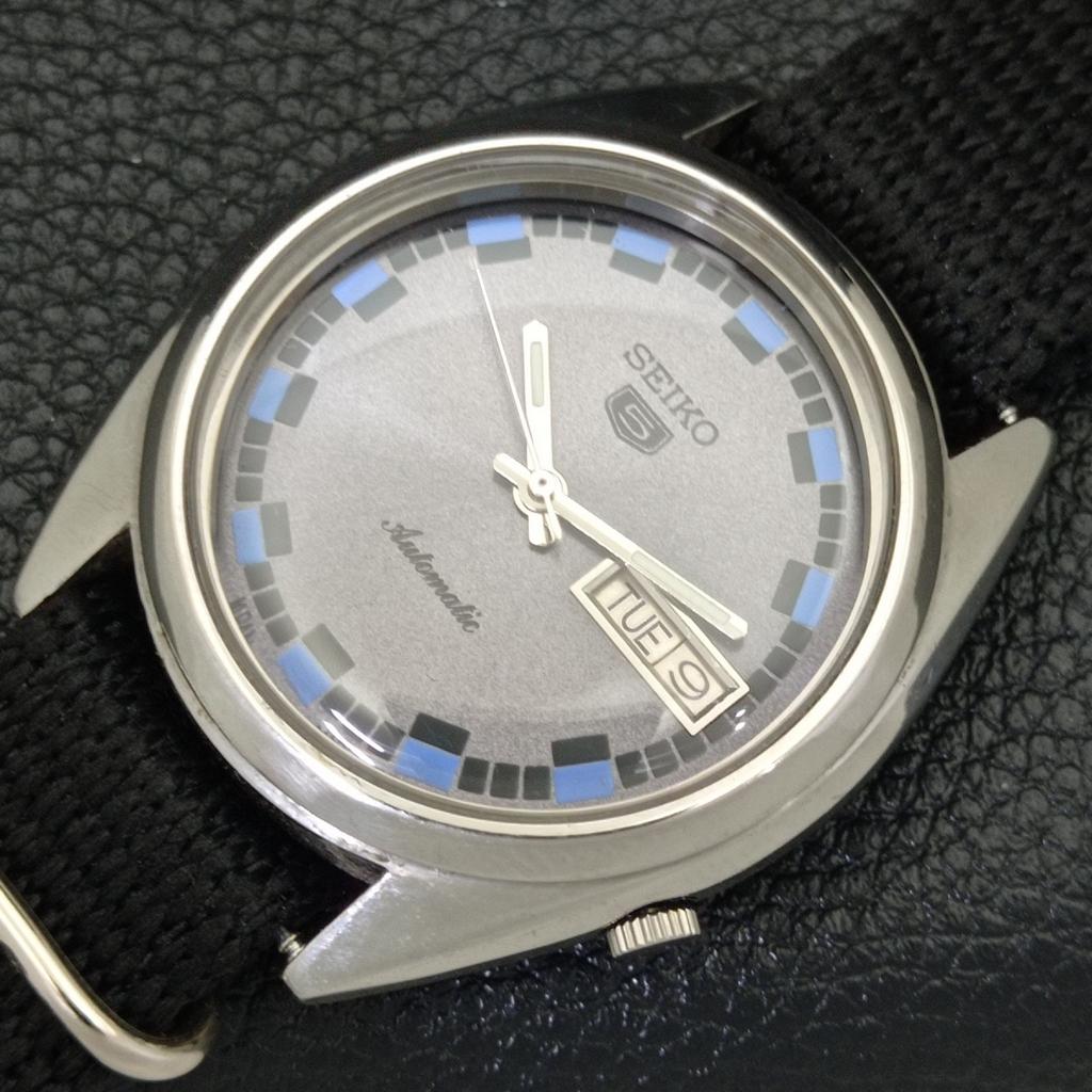 VINTAGE SEIKO 5 AUTOMATIC 7009A JAPAN MENS GREY COLOR DIAL WATCH A500093-2 R151a-a500093