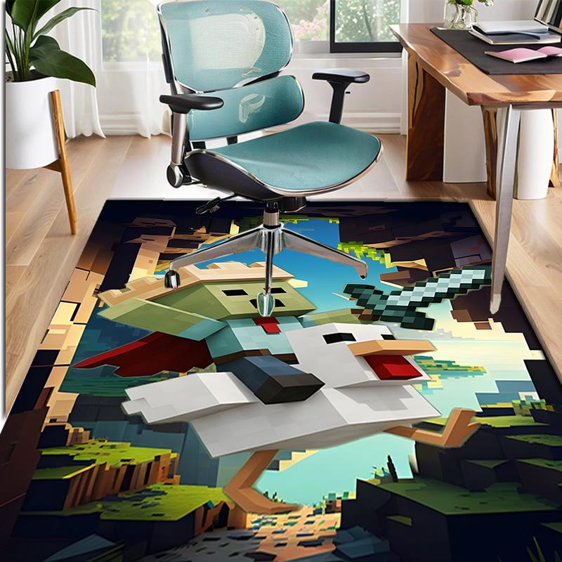 Gamer Pattern Rug, Indoor/Outdoor Mat, for Picnic, Gameroom, Bedroom, Office, Living Room, Home Decor Carpet, Birthday Gift