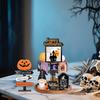 Spooky Halloween Tiered Tray Decor Set with Wooden Pumpkin and Bat Table Signs for Festive Home Party Table Display