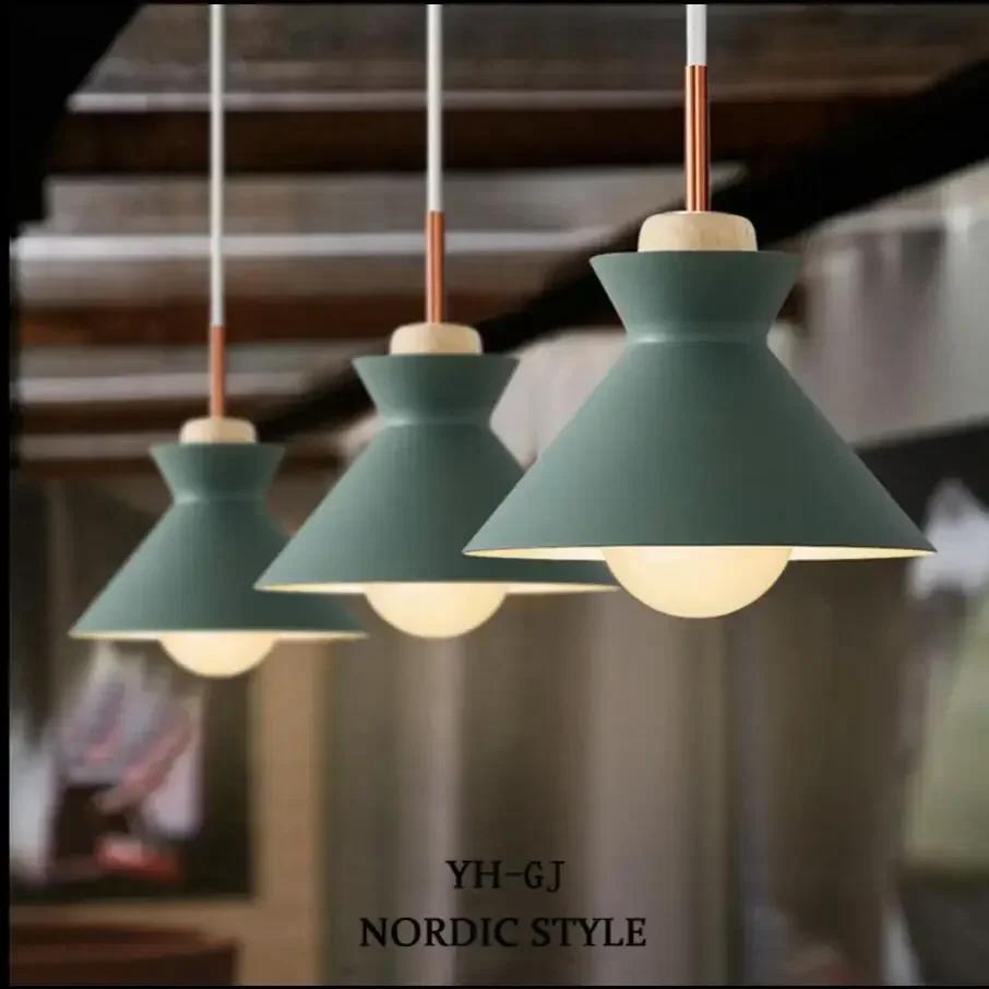Nordic Lamps Simple Modern Macaron Living Room Chandelier Restaurant Dining Table Single-head Milk Tea Shop Lighting Chandelier