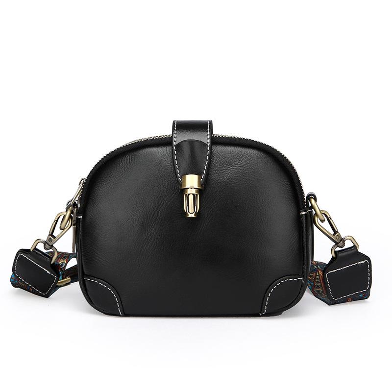 

Women s New Korean Retro Genuine Leather Small Square Bag - Solid Color, Versatile Shoulder & Crossbody чёрный