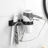 Self Adhesive Installation Blow Dryer Rack Convenient Hair Dryer Wall Shelf Aluminum Stand Holder for Bathrooms