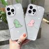 Couple Style Cartoon Dinosaur Phone Case For iPhone 17 16 15 14 13 12 11 Pro Max 13 Mini 16e 17 Air Soft TPU Cover Fundas