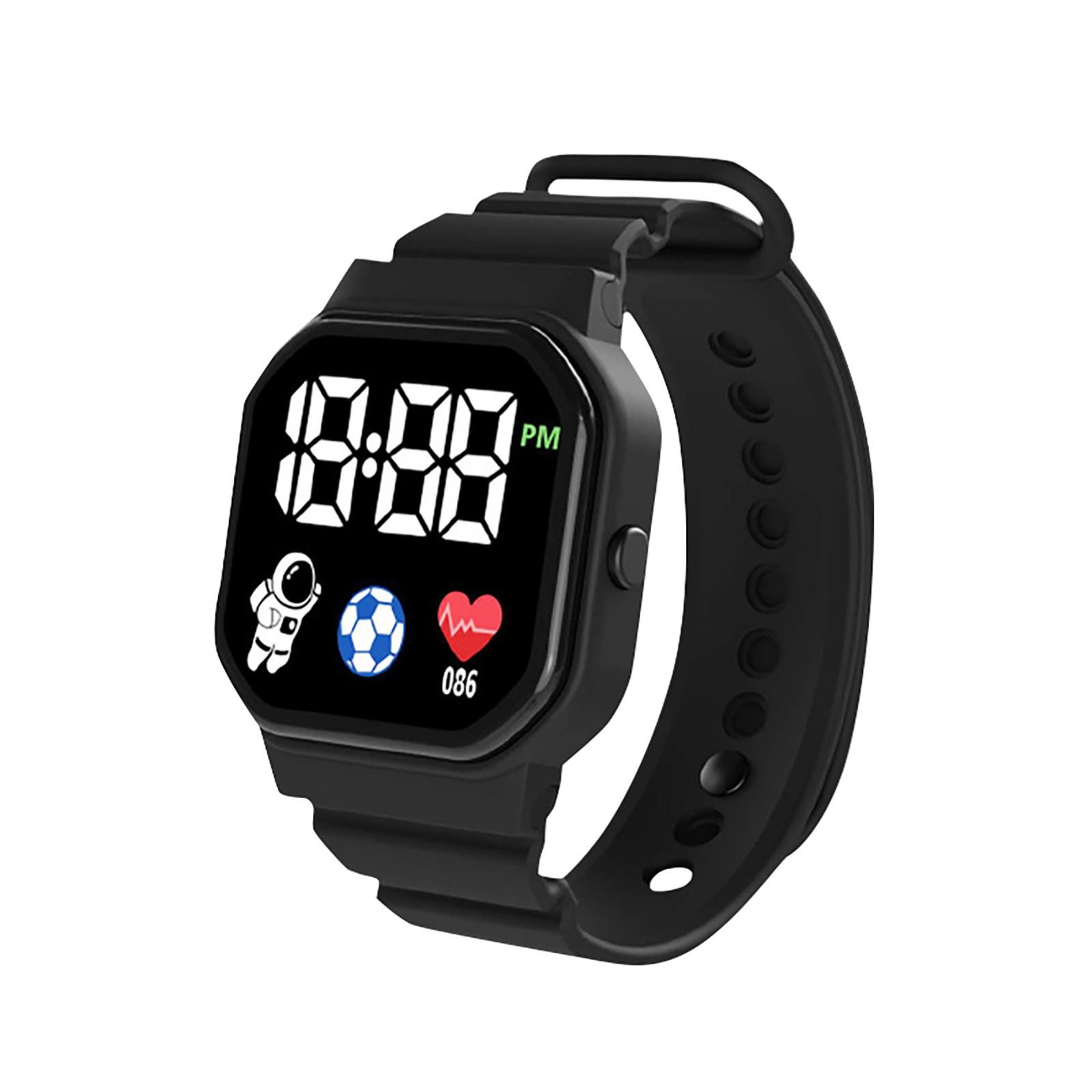 

Детские спортивные часы, подходящие для уличных электронных часов студентов, отображающих время One Size чёрный