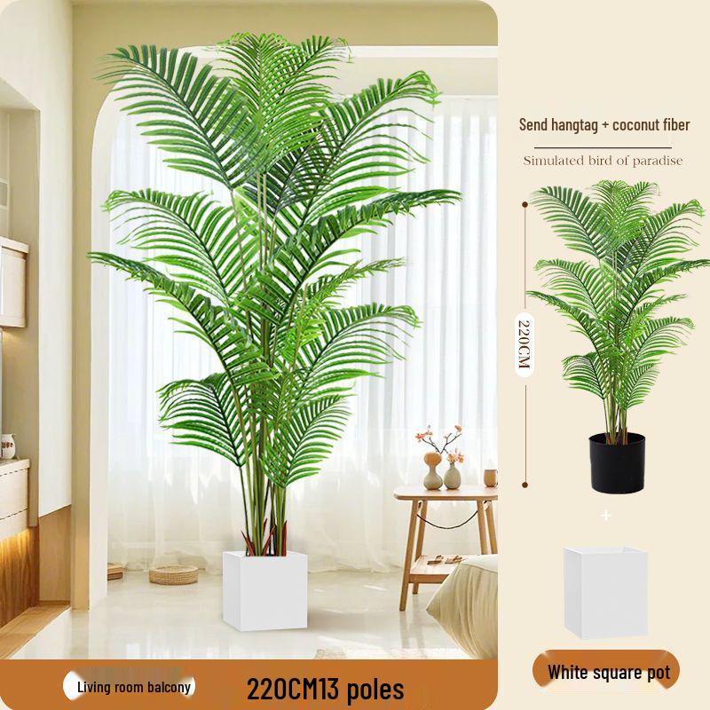 Artificial Fishtail Palm Green Plant - Indoor Living Room Decor, Large Luxury Bionic Floor Tree Ornament