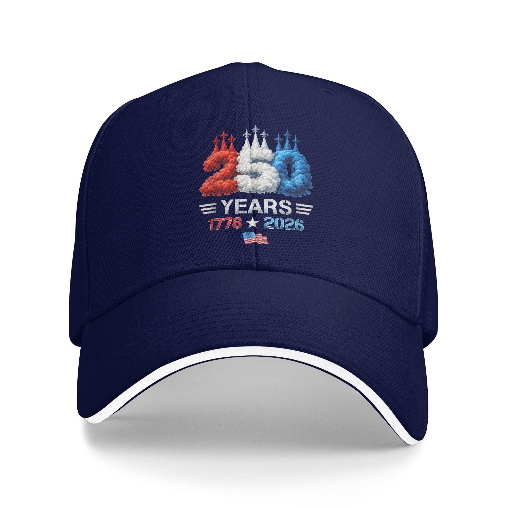

250 Years American 250th Anniversary USA Flag 4th of July Baseball Cap Print Trucker Hat Spring Classic Outdoor Snapback Cap As Picture темно-синього кольору
