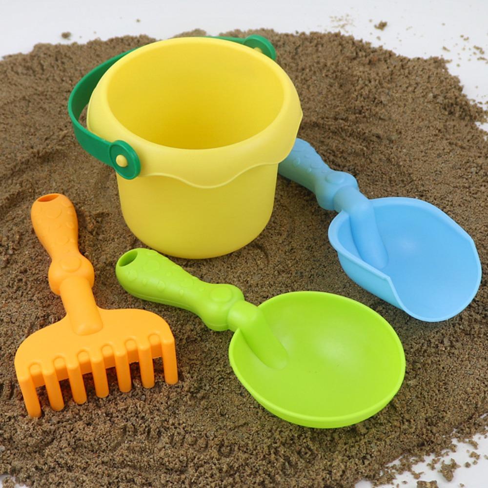 

Гладкий набор пляжных игрушек Многоцветная игрушка для песка Креативное пляжное ведро Игра на открытом воздухе 4PCS Yellow
