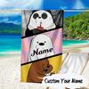 Custom Name Christmas Bears Celebration Microfiber Beach Towel Super Soft & Absorbent for Bath, Beach, Travel  Bath Time Accessory, Fan Gifts