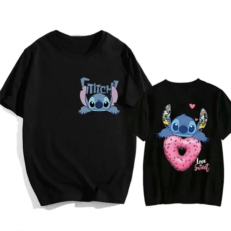 Hip Hop Shirt EU Size Unisex Disney Lilo Stitch Cartoon T Shirt Stitch Cute Manga T-shirt Y2k Graphic Tshirt Top Tees Clothes