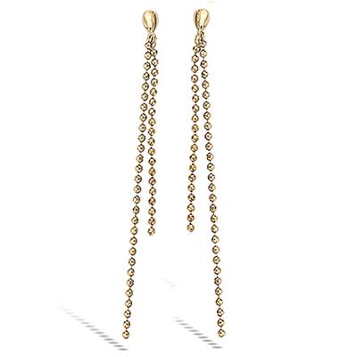 [L7042] - Gold Plated 'Marbles' Earrings - 60 Mm