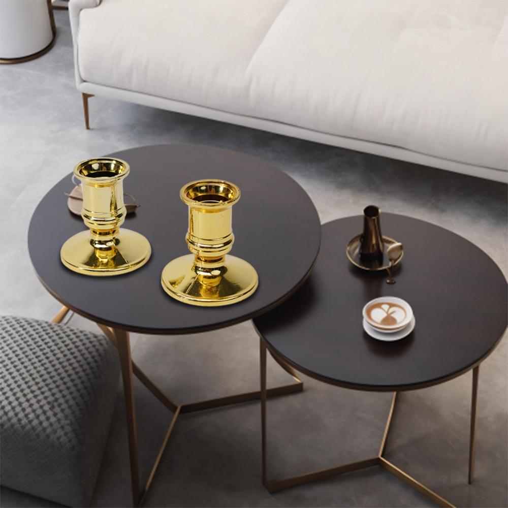 

2pcs Candle Holders Candlestick Plastic Silver-Plated золотой