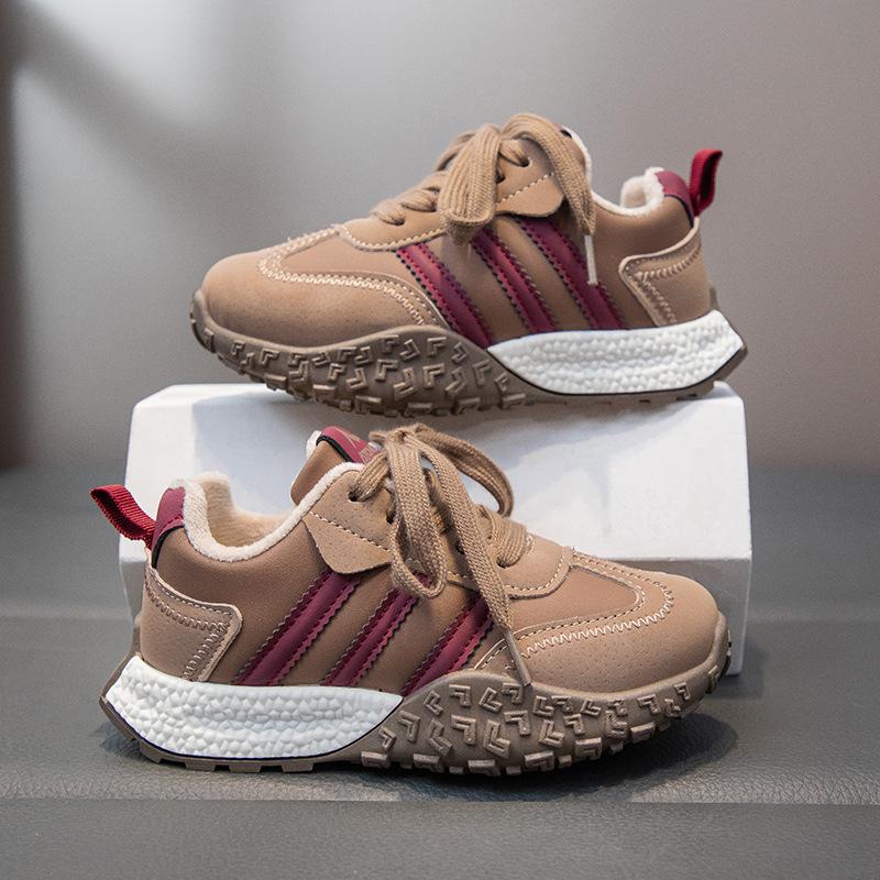 New Autumn and Winter Children's Running Shoes Fashion Leisure Sports Plus Velvet Cotton Shoes