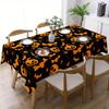Halloween tablecloth with pumpkin, bat and spider web patterns - durable polyester square tableclothzyc
