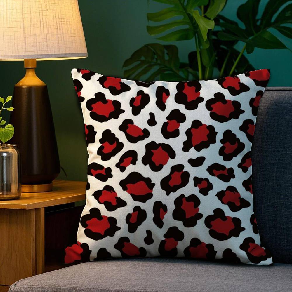 Fashion Luxury Leopard Print Pillow Case Plush Fabric Soft Double Sided Print Sofa Cushion Cover Throw Pillow Covers