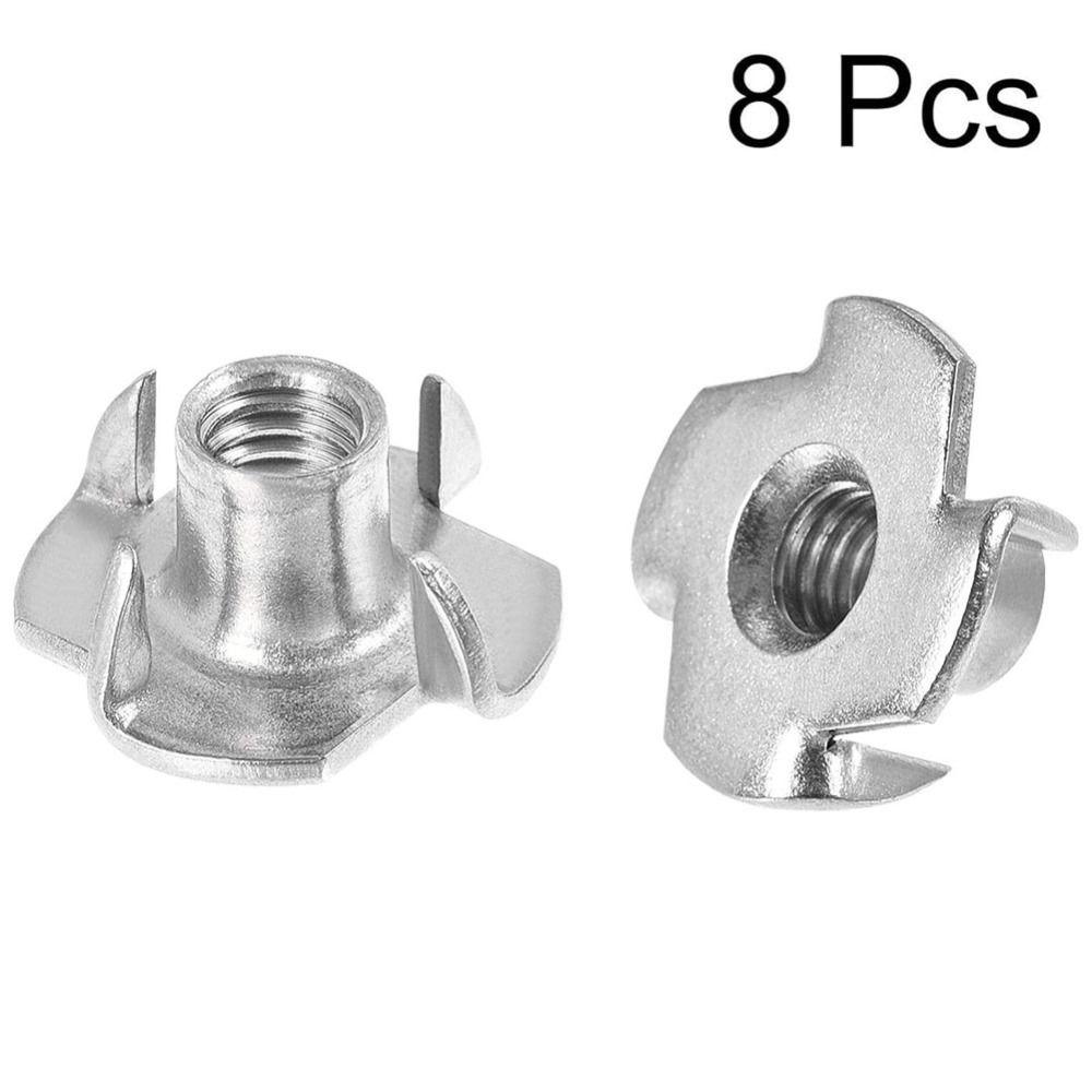 

8 шт. оцинкованные тройники M6, 4-х зубчатые тройники из углеродистой стали для работ по дереву, Т-образные гайки
