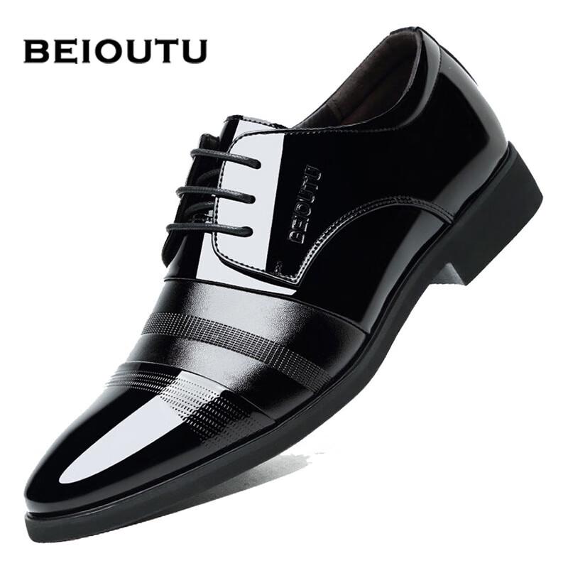 BEIOUTU Men s Formal Shiny Derby Shoes 6708 40