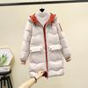 Moda Tendenza Inverno Nuovo Casual Donna Media Lunghezza Cappotto di Cotone Con Cappuccio Giacca di Cotone Ispessito Larga