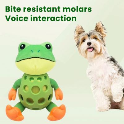 Hundespielzeug Plüsch Frosch Interaktiv Quietschender Frosch Haustierspielzeug Bissfest Kauspielzeug Langeweile Begleiter Spielzeug für Kleine Große Hunde Welpen