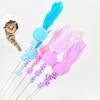 Cat Toys Feather Interactive Cat Toy Long Handle Toys for Cats Teasing Stick Steel Wire Cats Toy Wool Ball Sticks Pet Supplies