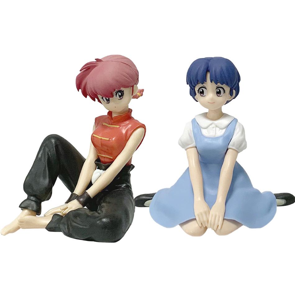 In Stock New 10CM Ranma 1/2 Tendou Akane Ranma PVC Anime Figure Periphery Kawaii Sitting Toys Desktop Car Ornaments Model Gifts
