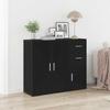 Sideboard in Black Oak Finish 91 x 29.5 x 75 cm Engineered Wood